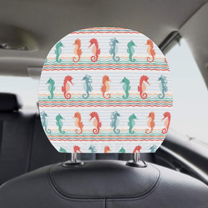 Seahorse Pattern Theme Car Headrest Cover