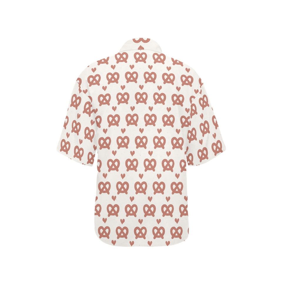 Pretzels Pattern Print Design 01 Women's All Over Print Hawaiian Shirt