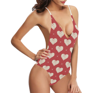 Heart Red Pattern Women's One-Piece Swimsuit