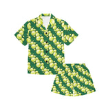 Tennis Pattern Print Design 04 Kids' Boys' Girls' V-Neck Short Pajama Set