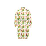 Sandwich Pattern Print Design 02 Men's Long Sleeve Belted Night Robe