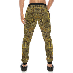 Saxophone Gold Pattern Unisex Casual Sweatpants