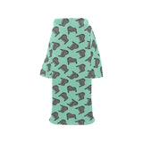 Piano Pattern Print Design 04 Blanket Robe with Sleeves