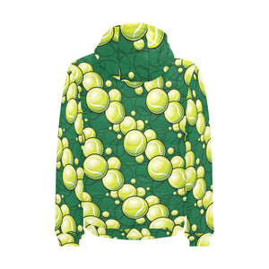 Tennis Pattern Print Design 04 Men's Padded Hooded Jacket(ModelH42)