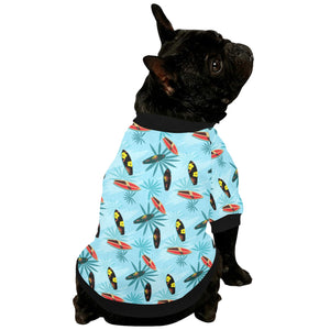 Surfboard Pattern Print Design 03 All Over Print Pet Dog Round Neck Fuzzy Shirt