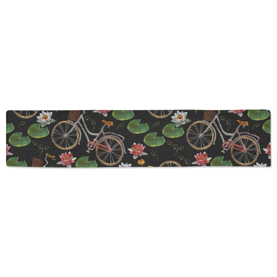 Bicycle Pattern Print Design 03 Table Runner