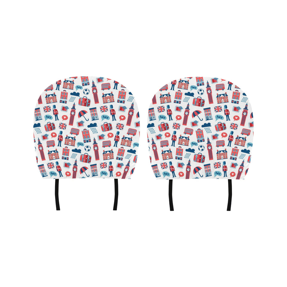 British Pattern Print Design 05 Car Headrest Cover