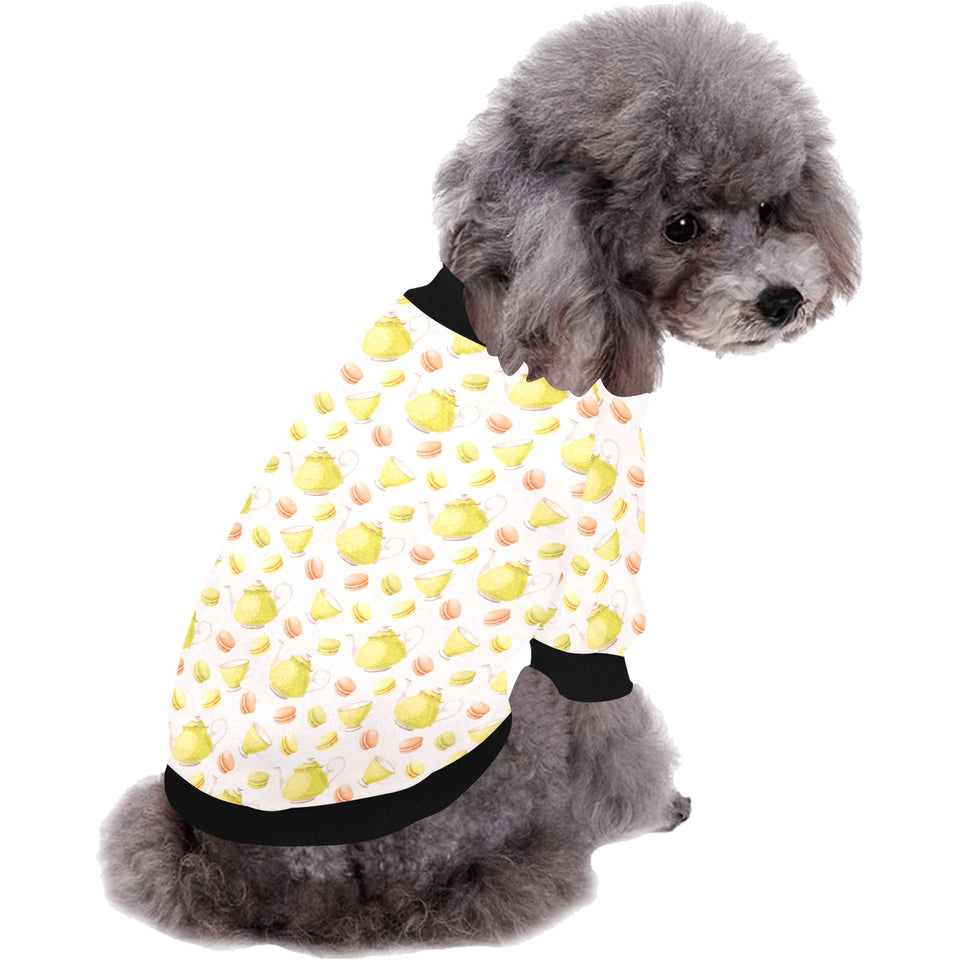 Tea pots Pattern Print Design 03 All Over Print Pet Dog Round Neck Fuzzy Shirt