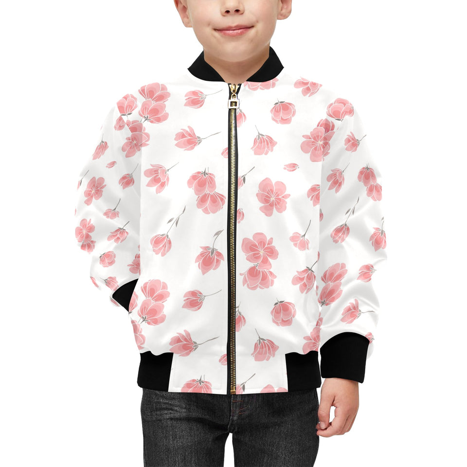Sakura Pattern Kids' Boys' Girls' Bomber Jacket
