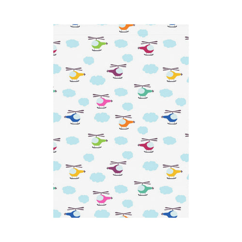 Helicopter Could Pattern House Flag Garden Flag