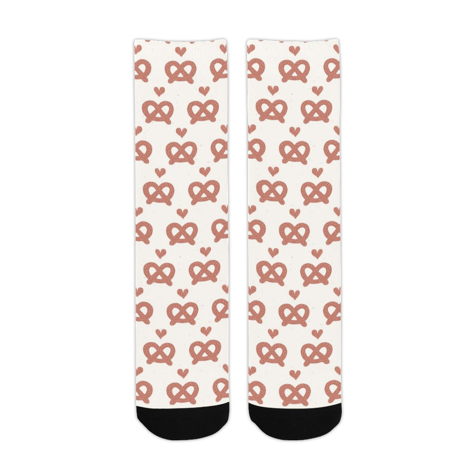 Pretzels Pattern Print Design 01 Crew Socks