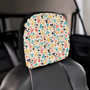 Saxophone Pattern Background Car Headrest Cover