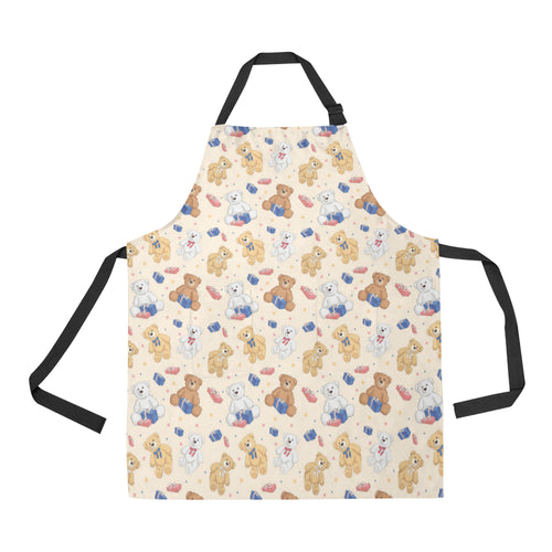 Teddy Bear Pattern Print Design 01 Adjustable Apron