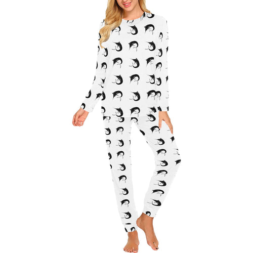 Swordfish Pattern Print Design 01 Women's All Over Print Pajama Set