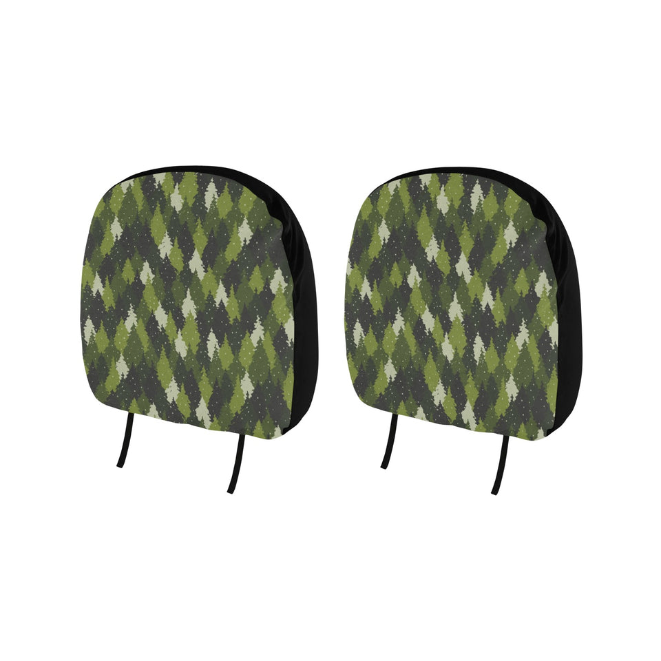 Christmas Tree Camo Pattern Car Headrest Cover