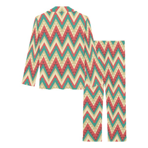 Zigzag Chevron Pattern Women's Long Pajama Set