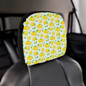 Lemon Pattern Stripe Background Car Headrest Cover