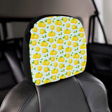 Lemon Pattern Stripe Background Car Headrest Cover