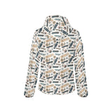 Skate Board Pattern Print Design 01 Women's Padded Hooded Jacket