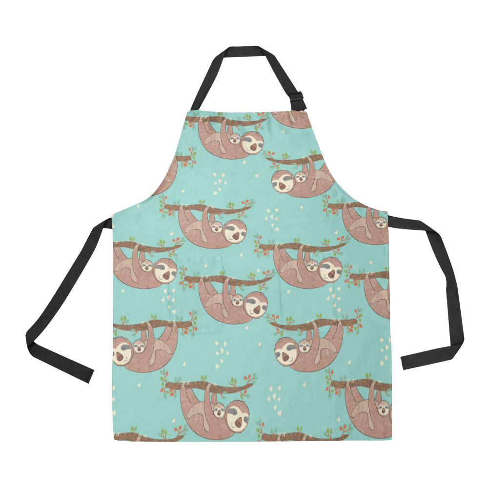 Sloth Mom and baby Pattern Adjustable Apron