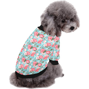 Rose Pattern Print Design 03 All Over Print Pet Dog Round Neck Fuzzy Shirt