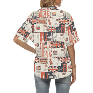 British Pattern Print Design 04 Women's All Over Print Hawaiian Shirt