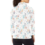 Hand Drawn Windmill Pattern Women's Long Sleeve Polo Shirt