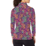 Coral Reef Pattern Print Design 03 Women's Long Sleeve Polo Shirt