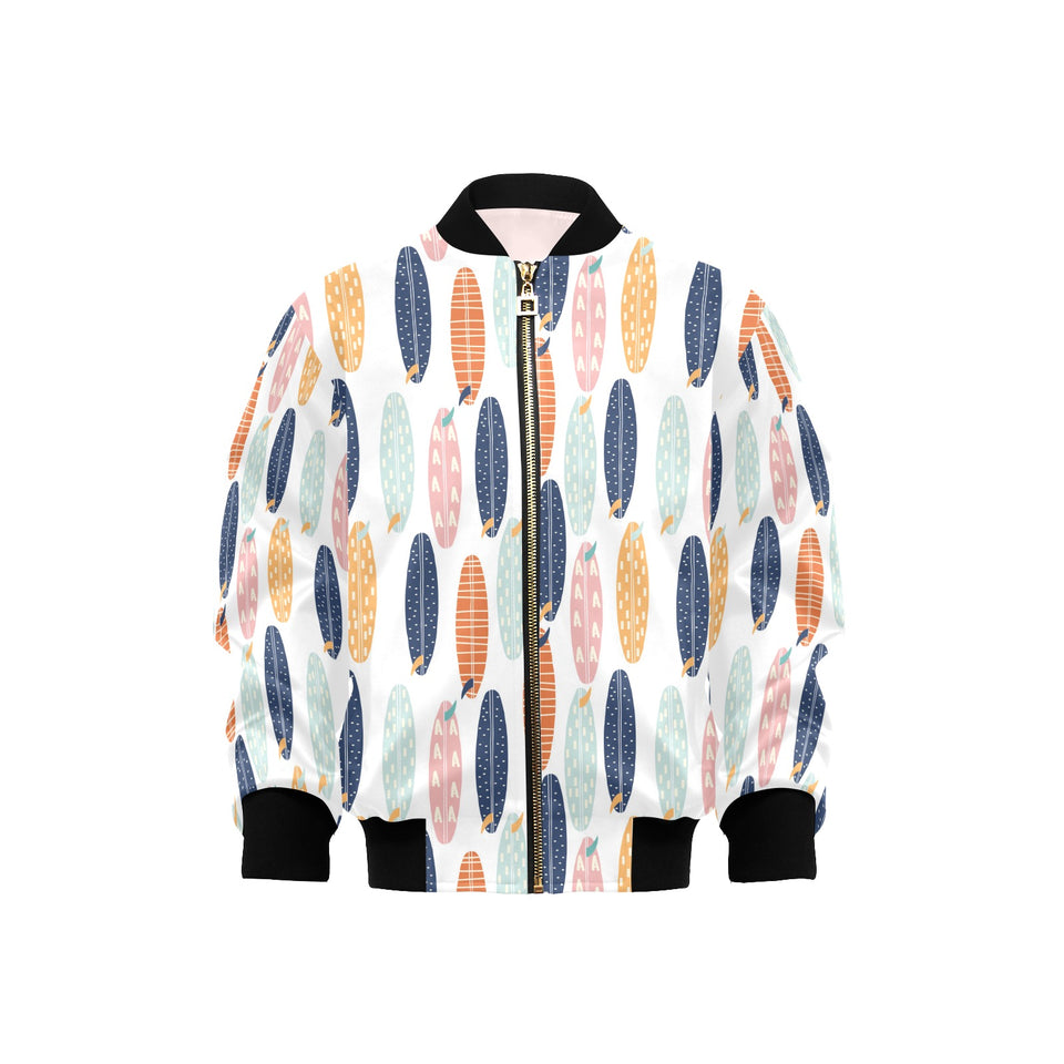 Surfboard Pattern Print Design 04 Kids' Boys' Girls' Bomber Jacket