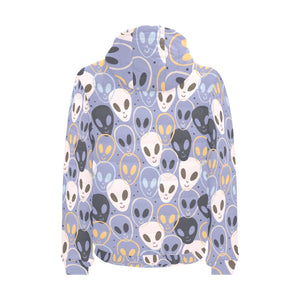 Alien Pattern Print Design 05 Men's Padded Hooded Jacket(ModelH42)