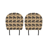 Elephant Pattern Ethnic Motifs Car Headrest Cover