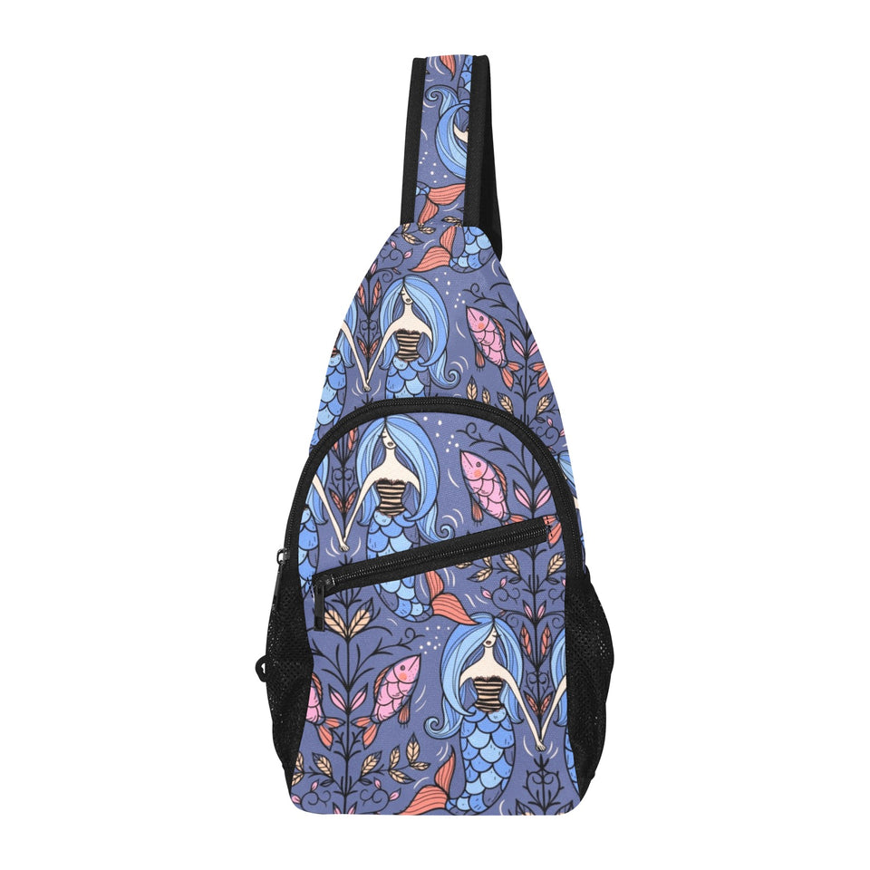 Mermaid Pattern All Over Print Chest Bag