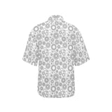 Gear Pattern Print Design 03 Women's All Over Print Hawaiian Shirt