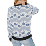 Whale Pattern Women's Crew Neck Sweatshirt