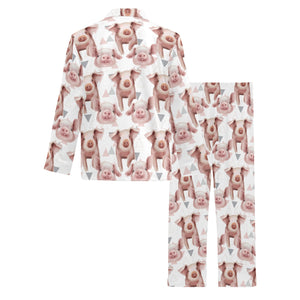 Pig Pattern Print Design 04 Men's Long Pajama Set