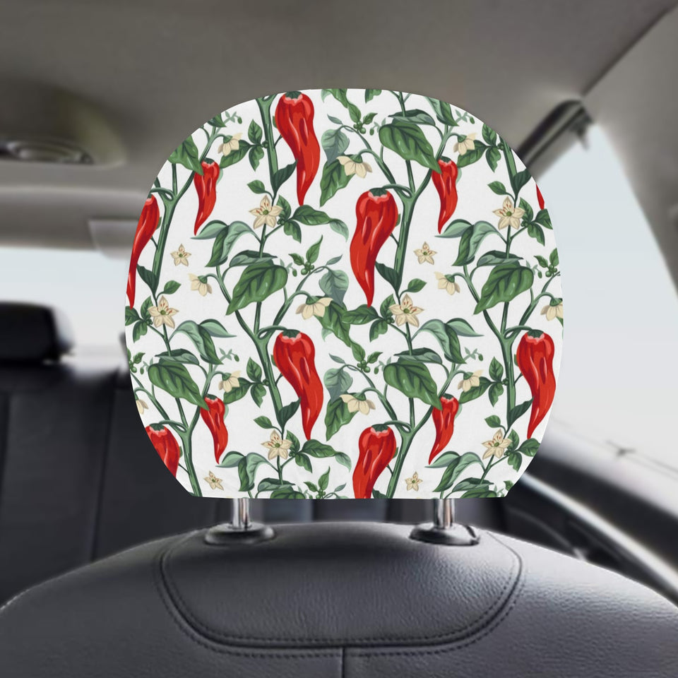 Chili Leaves Flower Pattern Car Headrest Cover