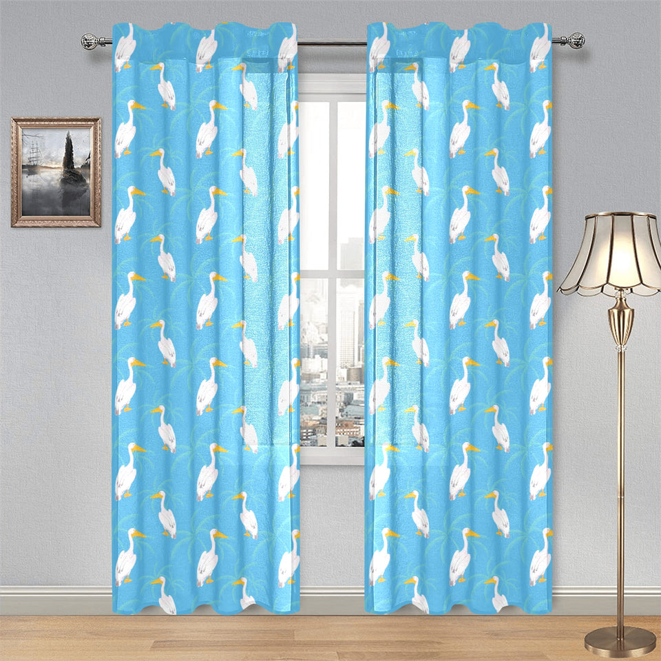 Pelican Pattern Print Design 02 Gauze Curtain