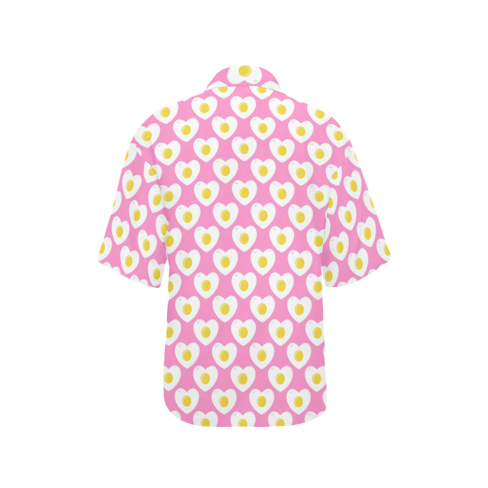 Fried Eggs Pattern Print Design 02 Women's All Over Print Hawaiian Shirt