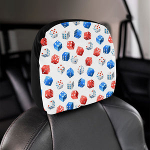 Dice Pattern Print Design 01 Car Headrest Cover