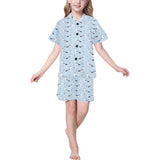 Pigeon Pattern Print Design 03 Kids' Boys' Girls' V-Neck Short Pajama Set