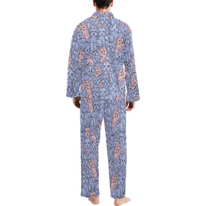 Yorkshire Terrier Pattern Print Design 02 Men's Long Pajama Set