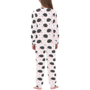 Hedgehog Pattern Print Design 04 Kids' Boys' Girls' All Over Print Pajama Set