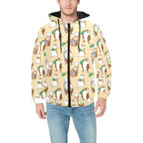 Guinea Pig Pattern Print Design 02 Men's Padded Hooded Jacket(ModelH42)