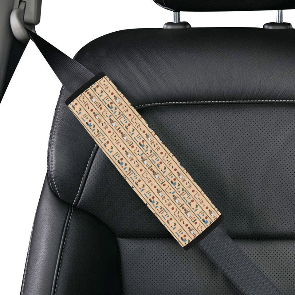 Egypt Hieroglyphics Pattern Print Design 03 Car Seat Belt Cover