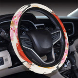 Colorful Koi Fish Carp Fish and Sakura Pattern Car Steering Wheel Cover