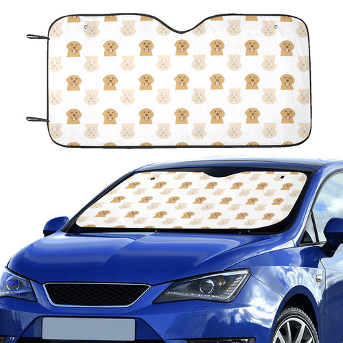 Golden Retriever Pattern Print Design 03 Car Sun Shade