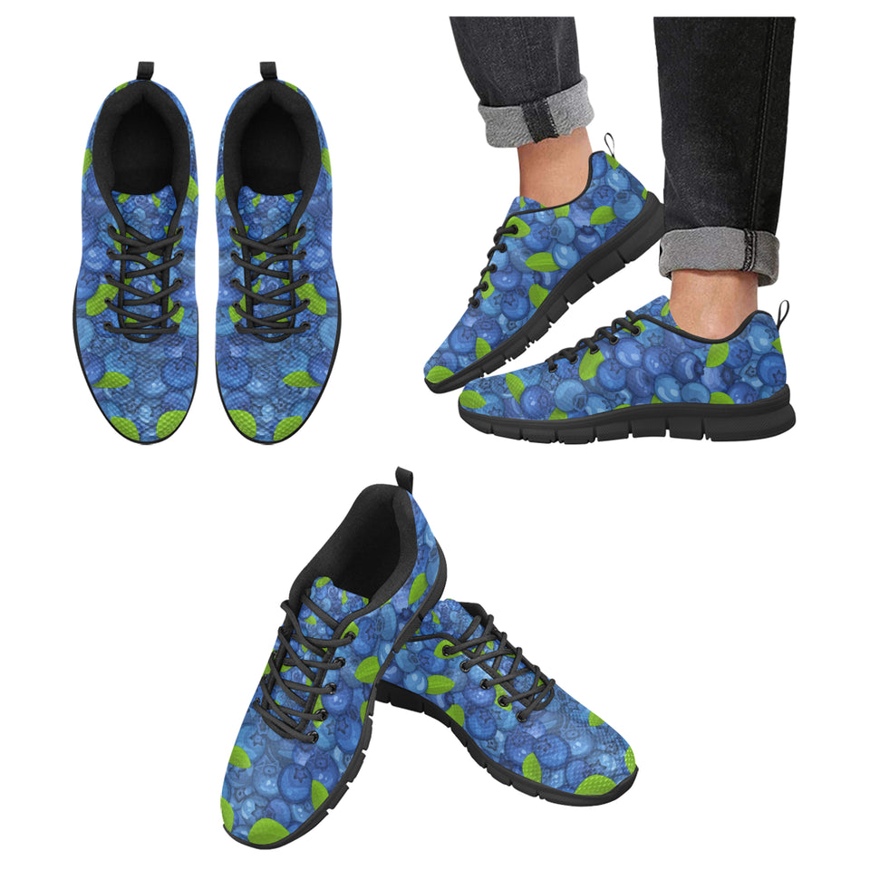 Blueberry Pattern Background Men's Sneakers Black