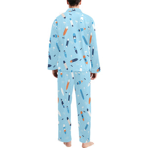 Surfboard Pattern Print Design 05 Men's Long Pajama Set