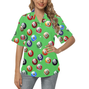 Billiard Ball Pattern Print Design 02 Women's All Over Print Hawaiian Shirt