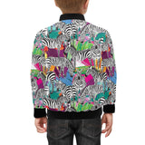 Zebra Colorful Pattern Kids' Boys' Girls' Bomber Jacket
